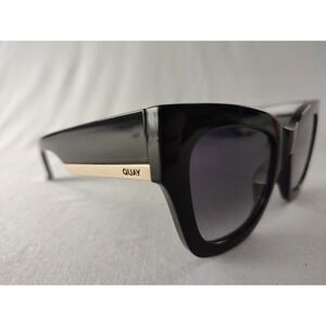 Quay Australia By The Way Black Smoke Gradient Sunglasses Gold Logo Bar 54mm